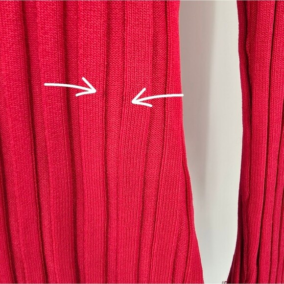 Radzoli Beaded Ribbed Sweater Long Sleeve Holiday Party Vegas Bling Red Large - Picture 10 of 16